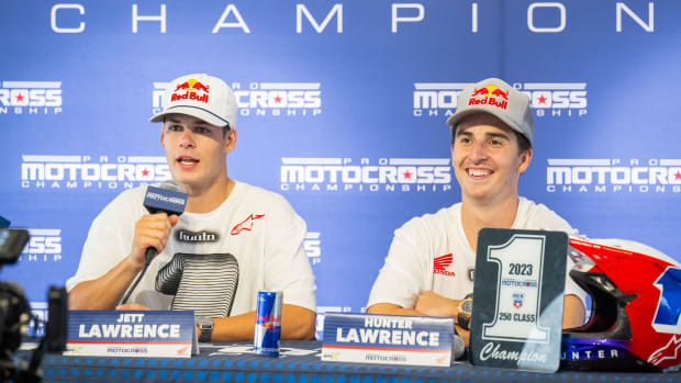 Oh brother! Meet your 2023 outdoor Motocross champions, brothers Jett (left) and Hunter Lawrence. Photo:Align Media.